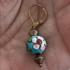 Charming Floral Enamel Earrings with Gold Accents